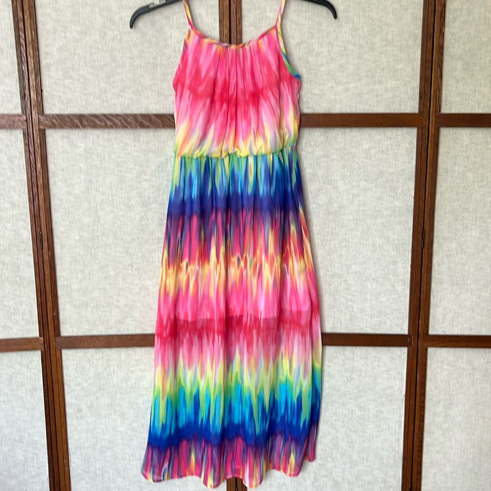 Amy’s Closet Rainbow Tie-Dye Flowy Spaghetti Strap Dress - 14